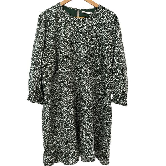 Abercrombie & Fitch Plus Green‎ & White Long Sleeve Floral Mini Dress Size XXL - Picture 1 of 9